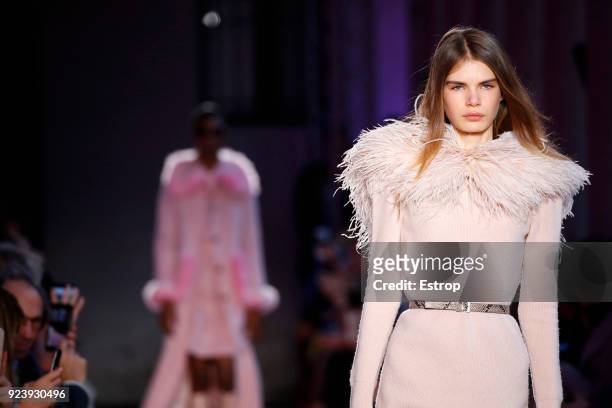 Atmosphere at the Blumarine show during Milan Fashion Week Fall/Winter 2018/19 on February 23, 2018 in Milan, Italy.
