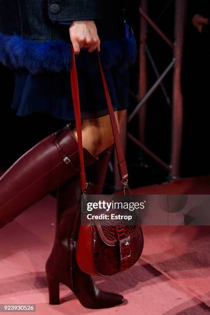 Bag detail at the Blumarine show during Milan Fashion Week Fall/Winter 2018/19 on February 23, 2018 in Milan, Italy.