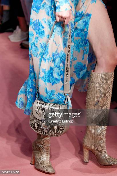 Bag detail at the Blumarine show during Milan Fashion Week Fall/Winter 2018/19 on February 23, 2018 in Milan, Italy.