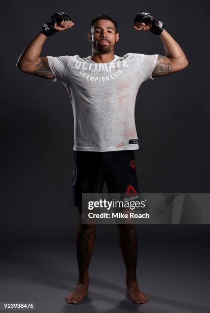 Max Griffin poses for a portrait backstage after his victory over Mike Perry during the UFC Fight Night event at Amway Center on February 24, 2018 in...