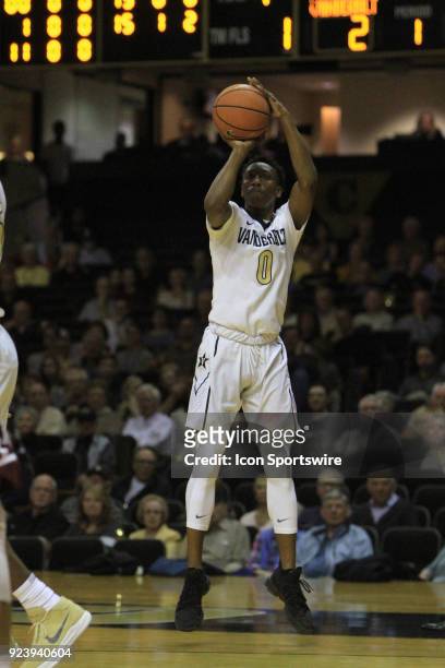 Vanderbilt Commodores guard Saben Lee shoots a 3-point shot in the first half of a Southeastern Conference game between the Vanderbilt Commodores and...