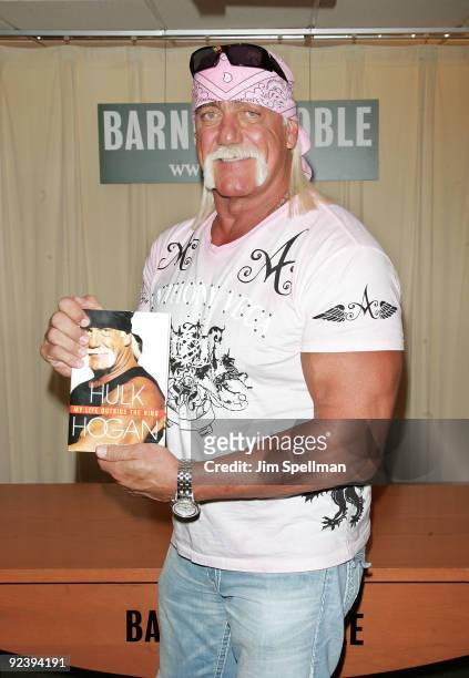 Wrestler Hulk Hogan promotes "My Life Outside The Ring" at Barnes & Noble 5th Avenue on October 27, 2009 in New York City.