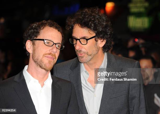 Directors Ethan Coen and Joel Coen attend the screening of 'A Serious Man' during The Times BFI London Film Festival at Vue West End on October 27,...