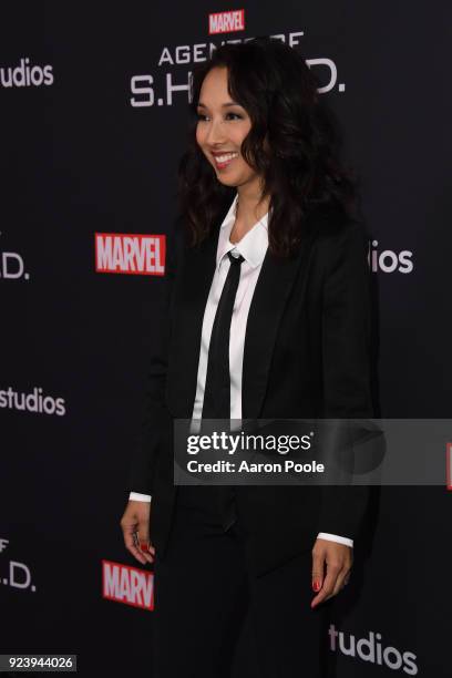 The Cast and Executive Producers of Walt Disney Television via Getty Images's "Marvel's Agents of S.H.I.E.L.D." celebrate its milestone 100th episode...