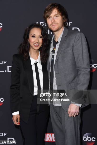 The Cast and Executive Producers of Walt Disney Television via Getty Images's "Marvel's Agents of S.H.I.E.L.D." celebrate its milestone 100th episode...