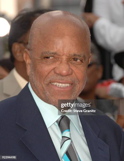 Music Producer Berry Gordy arrives at the Los Angeles Premiere of "This Is It" held at Nokia Theatre L.A. Live on October 27, 2009 in Los Angeles,...