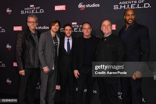 The Cast and Executive Producers of Walt Disney Television via Getty Images's "Marvel's Agents of S.H.I.E.L.D." celebrate its milestone 100th episode...