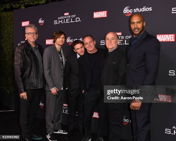 The Cast and Executive Producers of Walt Disney Television via Getty Images's "Marvel's Agents of S.H.I.E.L.D." celebrate its milestone 100th episode...
