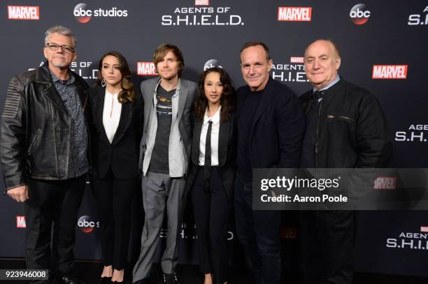 The Cast and Executive Producers of Walt Disney Television via Getty Images's "Marvel's Agents of S.H.I.E.L.D." celebrate its milestone 100th episode...