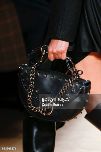 Bag detail at the Roberto Cavalli show during Milan Fashion Week Fall/Winter 2018/19 on February 23, 2018 in Milan, Italy.