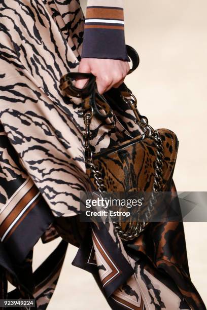 Bag detail at the Roberto Cavalli show during Milan Fashion Week Fall/Winter 2018/19 on February 23, 2018 in Milan, Italy.