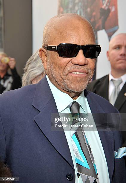 Music producer Berry Gordy arrives at the Los Angeles premiere of "This Is It" at Nokia Theatre L.A. Live on October 27, 2009 in Los Angeles,...