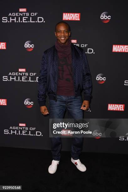 The Cast and Executive Producers of Walt Disney Television via Getty Images's "Marvel's Agents of S.H.I.E.L.D." celebrate its milestone 100th episode...