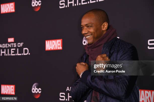 The Cast and Executive Producers of Walt Disney Television via Getty Images's "Marvel's Agents of S.H.I.E.L.D." celebrate its milestone 100th episode...