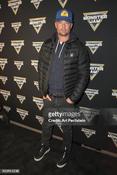 Actor Josh Duhamel arrives at Monster Jam Celebrity Event at Angel Stadium on February 24, 2018 in Anaheim, California.