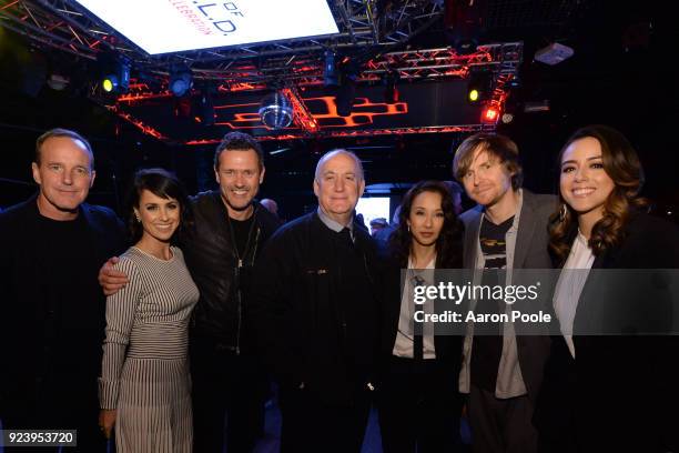 The Cast and Executive Producers of Walt Disney Television via Getty Images's "Marvel's Agents of S.H.I.E.L.D." celebrate its milestone 100th episode...