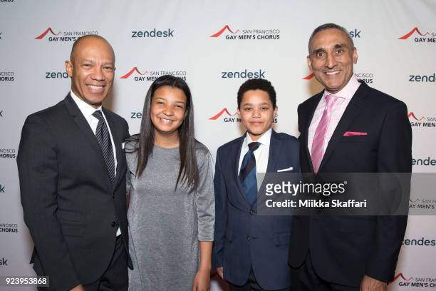 Pasific Region President Ken McNeely his partner Inder Singh Dhillon and their children Meera and Kabir arrive at The San Francisco Gay Men's Chorus'...