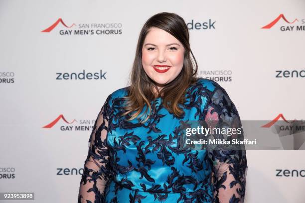 Singer-songwriter Mary Lambert arrives at The San Francisco Gay Men's Chorus' 40th Season Crescendo Gala Fundraiser at The Fairmont San Francisco on...