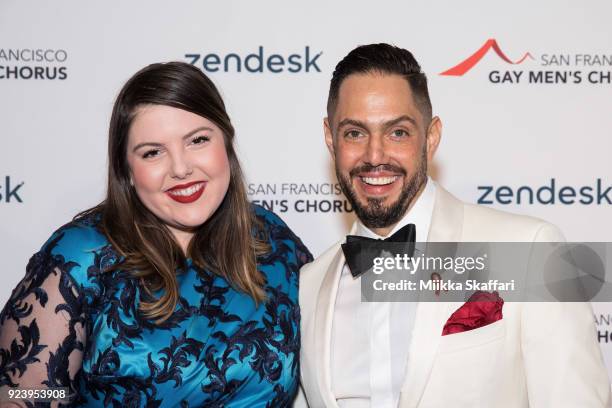 Singer-songwriter Mary Lambert and SFGMC's Executive Director Chris Verdugo arrive at The San Francisco Gay Men's Chorus' 40th Season Crescendo Gala...