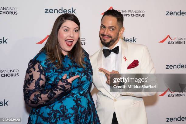 Singer-songwriter Mary Lambert and SFGMC's Executive Director Chris Verdugo arrive at The San Francisco Gay Men's Chorus' 40th Season Crescendo Gala...