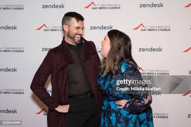 Singer and Trailblazer Award Honoree Tyler Glenn and Singer-songwriter and Inspiration Award Honoree Mary Lambert arrive at The San Francisco Gay...