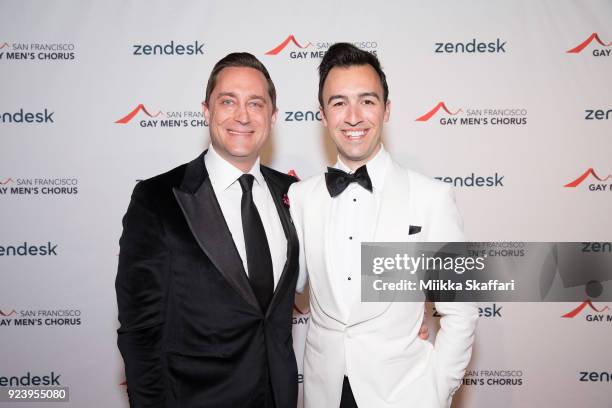 Crescendo Gala co-chair Sean Livingston and partner arrives at The San Francisco Gay Men's Chorus' 40th Season Crescendo Gala Fundraiser at The...