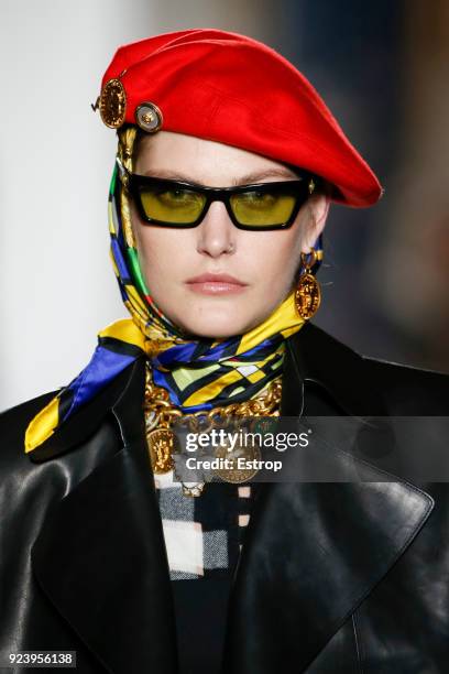 Eyewear detail at the Versace show during Milan Fashion Week Fall/Winter 2018/19 on February 23, 2018 in Milan, Italy.