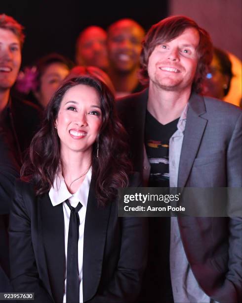 The Cast and Executive Producers of Walt Disney Television via Getty Images's "Marvel's Agents of S.H.I.E.L.D." celebrate its milestone 100th episode...