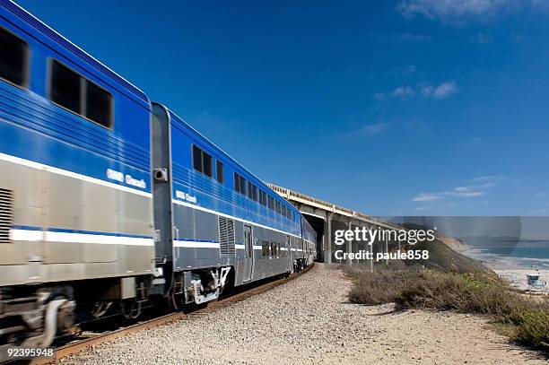 passenger train - san diego bridge stock pictures, royalty-free photos & images