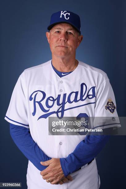 Manager Ned Yost of the Kansas City Royals poses for a portrait during photo day at Surprise Stadium on February 22, 2018 in Surprise, Arizona.