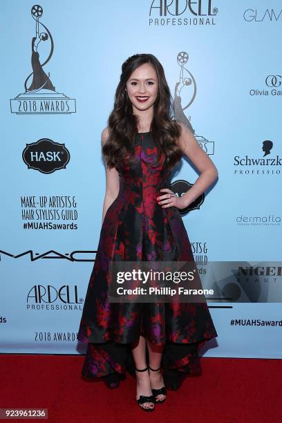 Olivia Sanabia attends the 2018 Make-Up Artists and Hair Stylists Guild Awards at The Novo by Microsoft on February 24, 2018 in Los Angeles,...