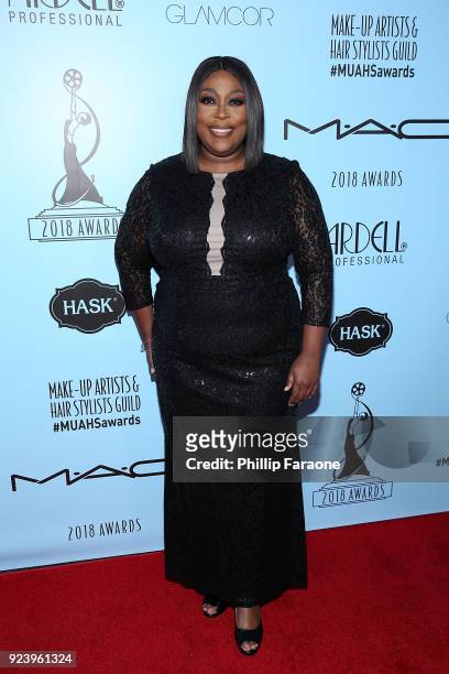 Loni Love attends the 2018 Make-Up Artists and Hair Stylists Guild Awards at The Novo by Microsoft on February 24, 2018 in Los Angeles, California.