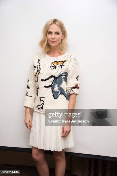 Charlize Theron at the "Gringo" Press Conference at the Four Seasons Hotel on February 24, 2018 in Beverly Hills, California.