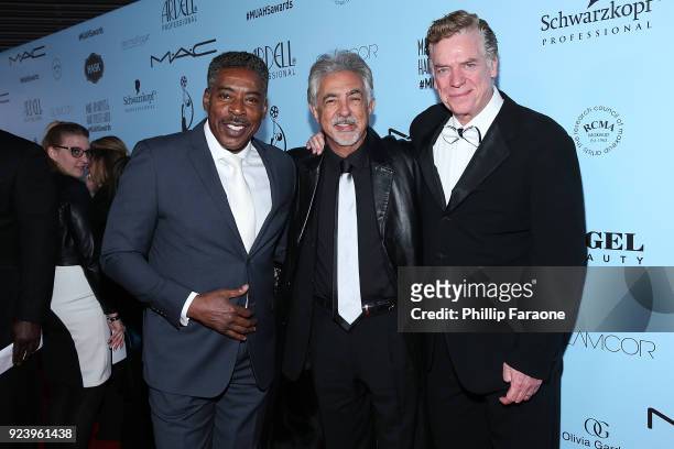 Ernie Hudson, Joe Mantegna, and Christopher McDonald attend the 2018 Make-Up Artists and Hair Stylists Guild Awards at The Novo by Microsoft on...