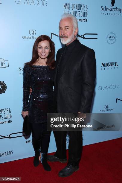 Rick Baker and guest attend the 2018 Make-Up Artists and Hair Stylists Guild Awards at The Novo by Microsoft on February 24, 2018 in Los Angeles,...