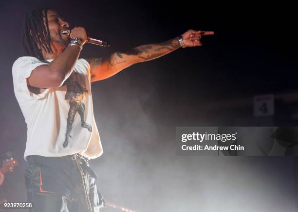 Miguel performs on stage at PNE Forum on February 24, 2018 in Vancouver, Canada.