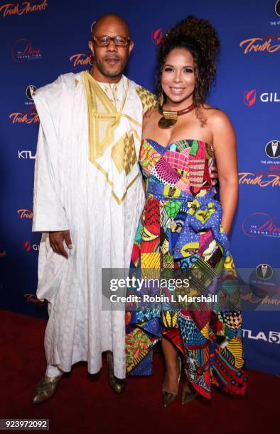 Honoree Rockmond Dunbar and wife Maya Gilbert attend the 4th Annual Truth Awards at Taglyan Cultural Complex on February 24, 2018 in Hollywood,...