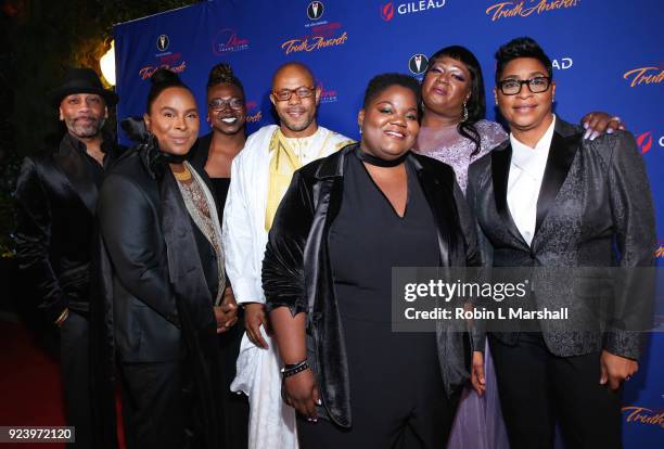 Honorees Rahsaan Patterson, Damone Roberts, Tre'vell Anderson; Rockmond Dunbar; Ellene V. Miles; Chandi Moore and Voilet Palmer attend the 4th Annual...