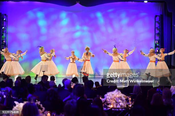 Dancers perform onstage during the 12th Annual Los Angeles Ballet Gala at the Beverly Wilshire Four Seasons Hotel on February 24, 2018 in Beverly...