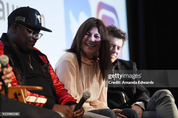 Comedian LilRel Howery, actress Catherine Keener and producer Jason Blum attend the Aero Theatre's special screening and Q&A of "Get Out" at the Aero...