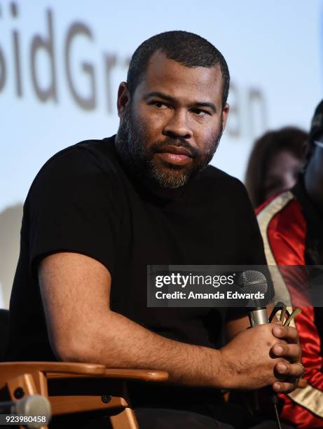 Writer and director Jordan Peele attends the Aero Theatre's special screening and Q&A of "Get Out" at the Aero Theatre on February 24, 2018 in Santa...