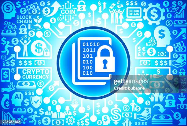 computer security icon on money and cryptocurrency background - pharmacy background stock illustrations