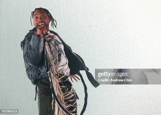 Miguel performs on stage at PNE Forum on February 24, 2018 in Vancouver, Canada.