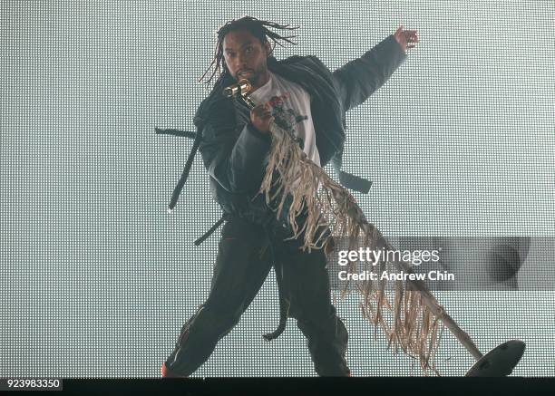 Miguel performs on stage at PNE Forum on February 24, 2018 in Vancouver, Canada.