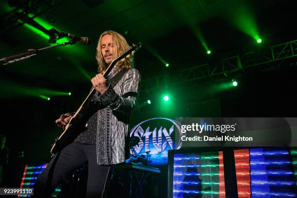 Musician Tommy Shaw of Styx performs on stage at Pala Casino Resort and Spa on February 24, 2018 in Pala, California.