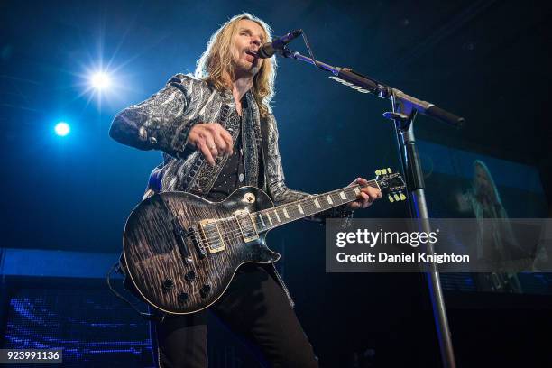 Musician Tommy Shaw of Styx performs on stage at Pala Casino Resort and Spa on February 24, 2018 in Pala, California.