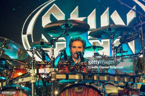 Musician Todd Sucherman of Styx performs on stage at Pala Casino Resort and Spa on February 24, 2018 in Pala, California.