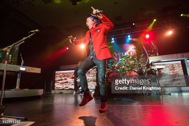 Musician Lawrence Gowan of Styx performs on stage at Pala Casino Resort and Spa on February 24, 2018 in Pala, California.