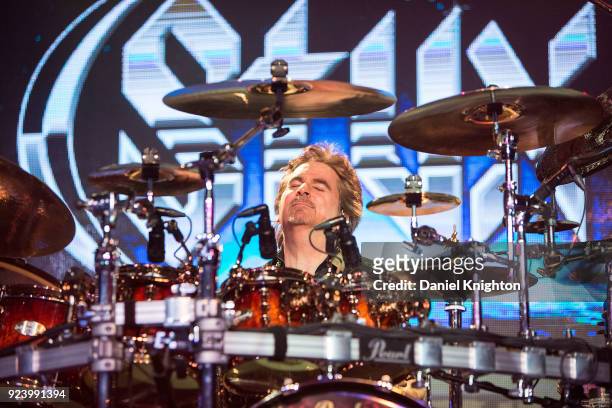 Musician Todd Sucherman of Styx performs on stage at Pala Casino Resort and Spa on February 24, 2018 in Pala, California.