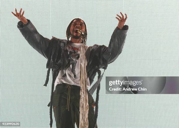 Miguel performs on stage at PNE Forum on February 24, 2018 in Vancouver, Canada.